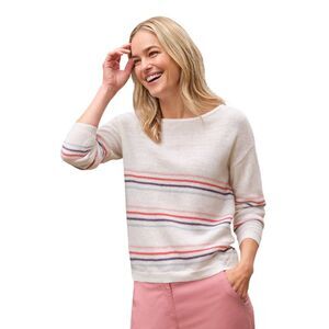 WoolOvers Womens/Ladies Striped Lightweight Sweater / Cream